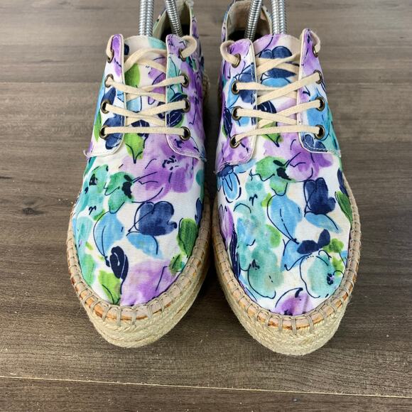 Coconuts Womens Espadrille Canvas Sneaker Size 9 M Floral Lace Up Comfort - Picture 4 of 11